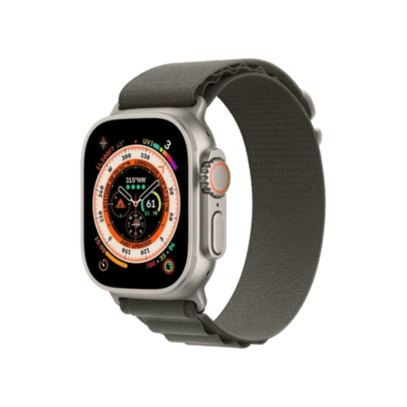 Смарт-годинник Apple Watch Ultra GPS + Cellular 49mm Titanium Case with Green Alpine Loop - Small (MNHC3/MNHJ3)