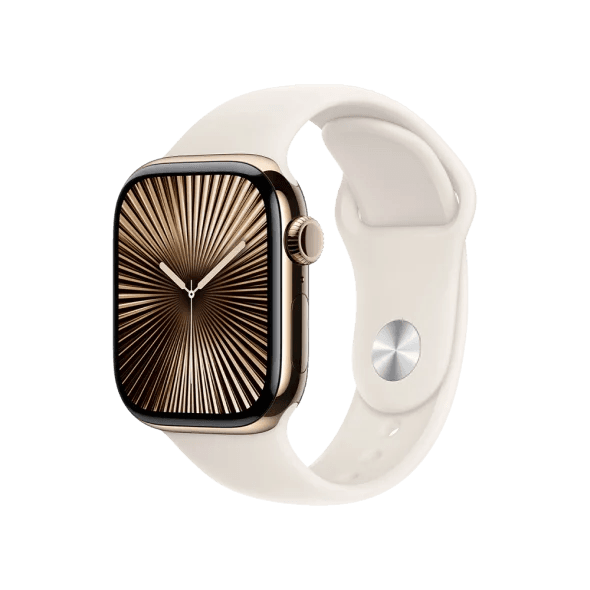Смарт-годинник Apple Watch Series 10 GPS + Cellular 42mm Gold Titanium Case w. Starlight Sport Band - M/L (MX073) 2