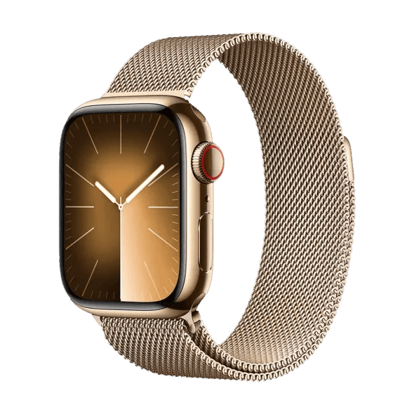 Смарт-годинник Apple Watch Series 9 GPS + Cellular 41mm Gold S. Steel Case w. Gold Milanese Loop (MRJ73)