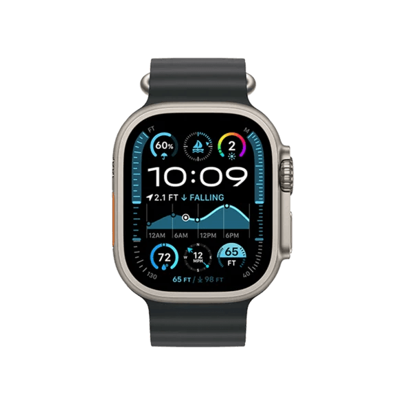 Смарт-годинник Apple Watch Ultra 2 GPS + Cellular 49mm Natural Titanium Case w. Black Ocean Band (MYT03+MXTL3)
