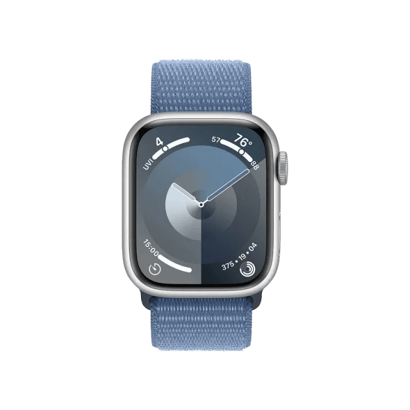 Смарт-годинник Apple Watch Series 9 GPS + Cellular 41mm Silver Alu. Case w. Winter Blue Sport Loop (MRHX3)