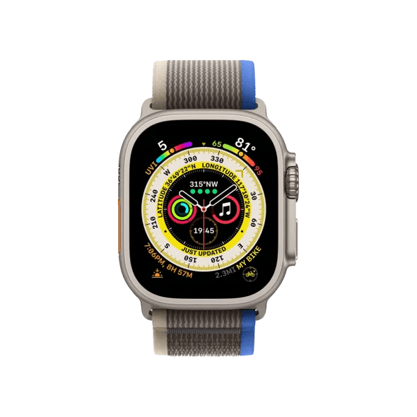Смарт-годинник Apple Watch Ultra GPS + Cellular 49mm Titanium Case with Blue/Gray Trail Loop - S/M (MNHE3/MNHL3) 2