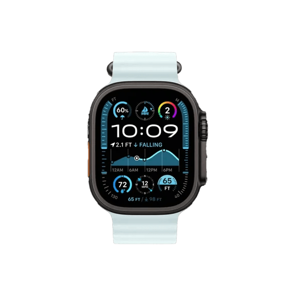 Смарт-годинник Apple Watch Ultra 2 GPS + Cellular 49mm Black Titanium Case w. Ice Blue Ocean Band (MYTC3+MYP83)