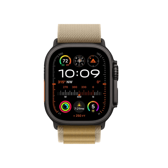 Смарт-годинник Apple Watch Ultra 2 GPS + Cellular 49mm Black Titan. Case w. Tan Alpine Loop - Small (MYTF3+MYQ03)