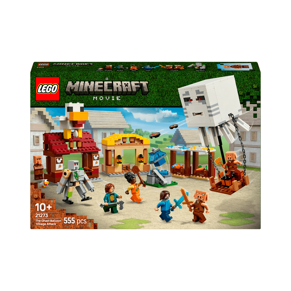 Конструктор Minecraft Напад на село з повітряною кулею Ґаст LEGO 21273, 555 деталей