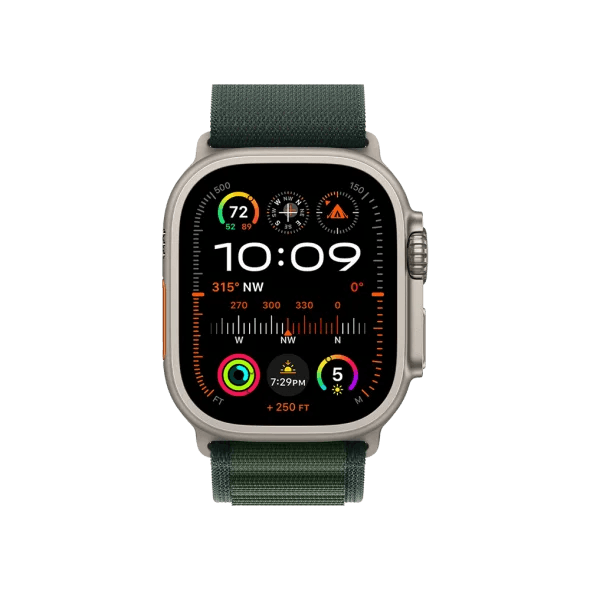 Смарт-годинник Apple Watch Ultra 2 GPS + Cellular 49mm Natural Titan. Case w. Dark Green Alpine Loop - S (MYT33+MXMU3)