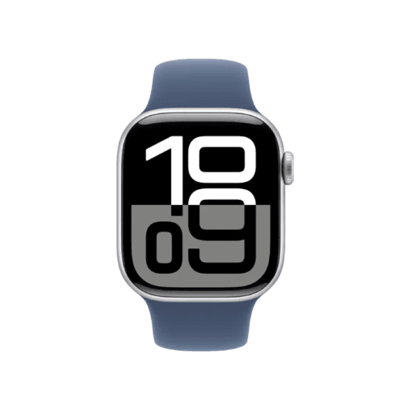 Смарт-годинник Apple Watch Series 10 GPS + Cellular 42mm Silver Alu. Case w. Denim Sport Band - M/L (MWX43)