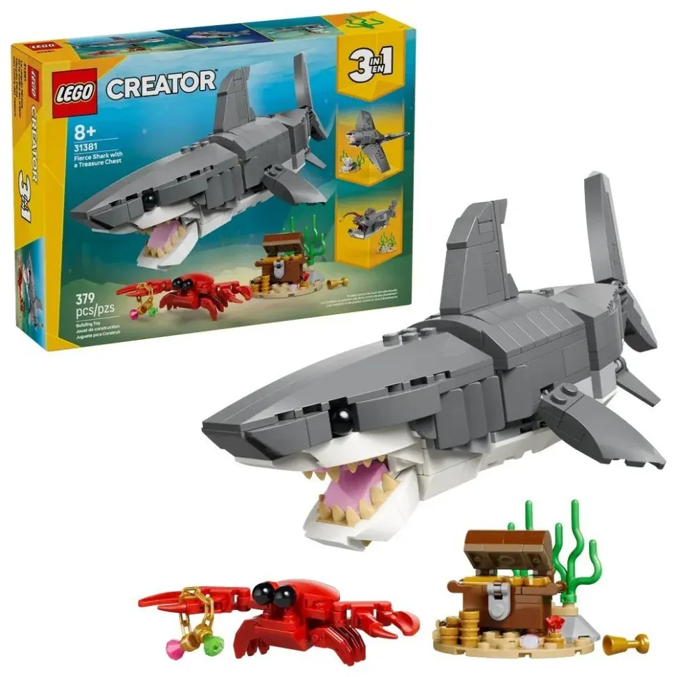 Конструктор "Люта акула зі скринею скарбів" LEGO 31381, 379 деталей