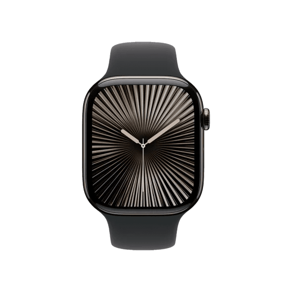 Смарт-годинник Apple Watch Series 10 GPS + Cellular 42mm Slate Titanium Case w. Black Sport Band - S/M (MWXG3)