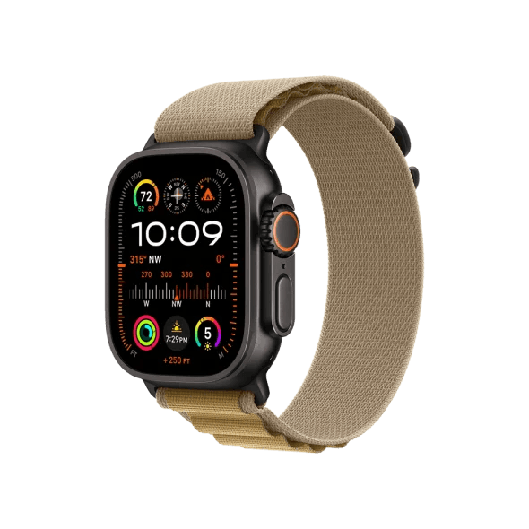 Смарт-годинник Apple Watch Ultra 2 GPS + Cellular 49mm Black Titan. Case w. Tan Alpine Loop - Small (MYTF3+MYQ03) 2