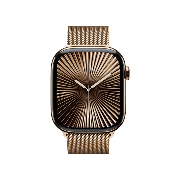 Смарт-годинник Apple Watch Series 10 GPS + Cellular 46mm Gold Titanium Case w. Gold Milanese Loop - S/M (MC7T4)