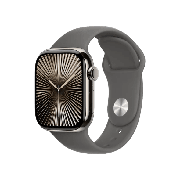 Смарт-годинник Apple Watch Series 10 GPS + Cellular 42mm Natural Titanium Case w. Stone Grey Sport Band - M/L (MWXE3) 2