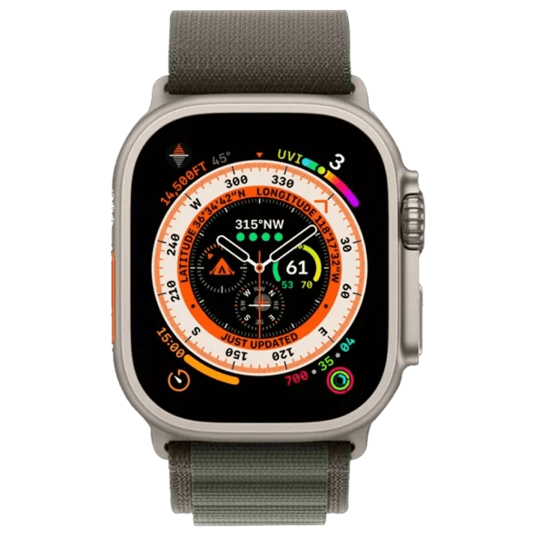 Смарт-годинник Apple Watch Ultra GPS + Cellular 49mm Titanium Case with Green Alpine Loop - Medium (MQEW3/MQFN3) 2