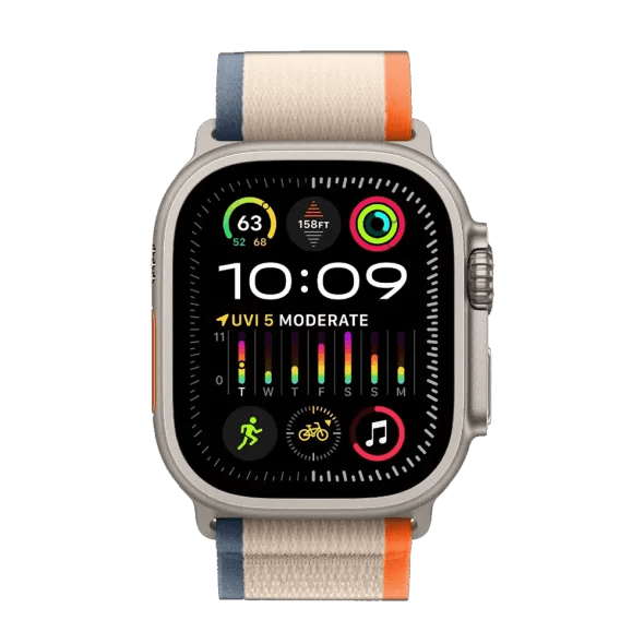 Смарт-годинник Apple Watch Ultra 2 GPS + Cellular 49mm Titanium Case with Orange/Beige Trail Loop - M/L (MRF23)