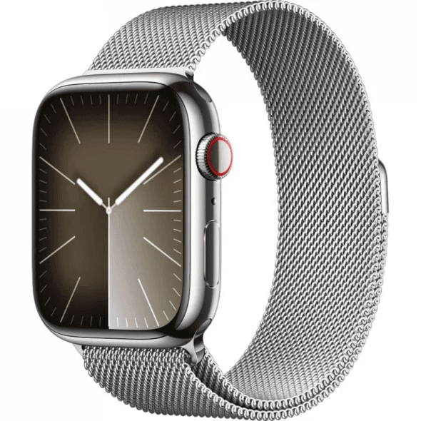 Смарт-годинник Apple Watch Series 9 GPS + Cellular 45mm Silver S. Steel Case w. Silver Milanese Loop (MRMQ3)