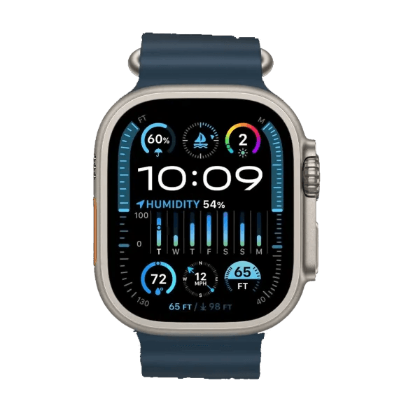 Смарт-годинник Apple Watch Ultra 2 GPS + Cellular 49mm Titanium Case with Blue Ocean Band (MREG3)