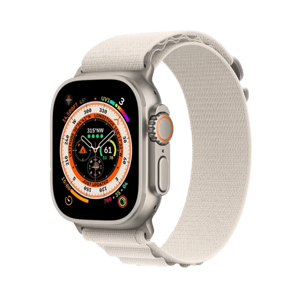 Смарт-годинник Apple Watch Ultra GPS + Cellular 49mm Titanium Case with Starlight Alpine Loop - Large (MQF13/MQFT3/MQFD3)