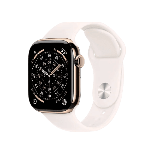 Смарт-годинник Apple Watch Series 11 GPS + Cellular 46mm Gold Titanium Case w. Light Blush Sport Band - S/M (MFD54)