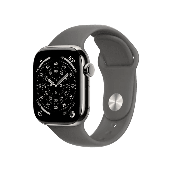 Смарт-годинник Apple Watch Series 11 GPS + Cellular 46mm Natural Tit. Case w. Stone Gray Sport Band - M/L (MFCX4)