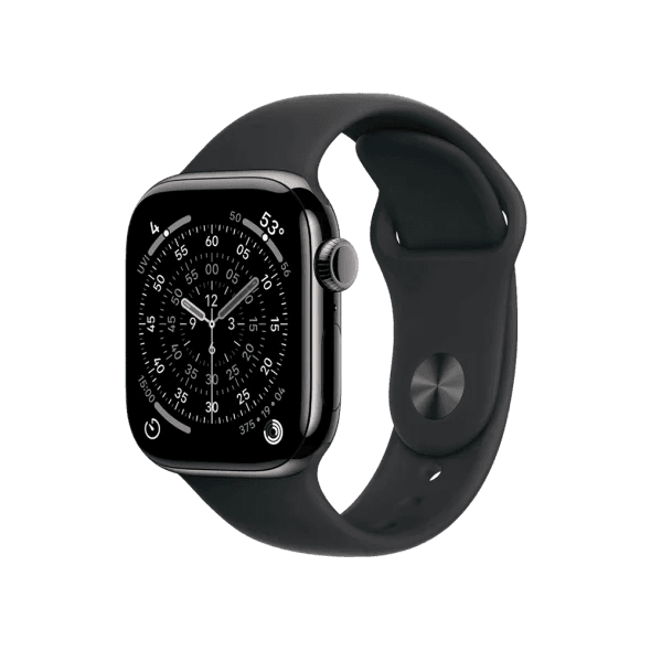 Смарт-годинник Apple Watch Series 11 GPS + Cellular 46mm Slate Tit. Case w. Black S. Band - M/L (MFD24)