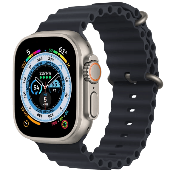 Смарт-годинник Apple Watch Ultra GPS + Cellular 49mm Titanium Case with Midnight Ocean Band (MQET3/MQFK3)