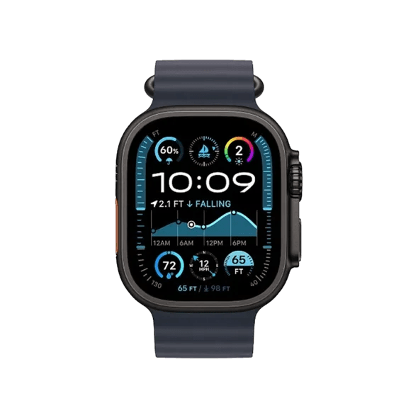 Смарт-годинник Apple Watch Ultra 2 GPS + Cellular 49mm Black Titanium Case w. Navy Ocean Band (MYTC3+MYPA3)