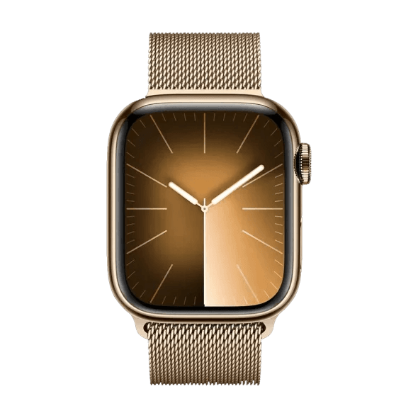 Смарт-годинник Apple Watch Series 9 GPS + Cellular 45mm Gold S. Steel Case w. Gold Milanese Loop (MRMU3) 2