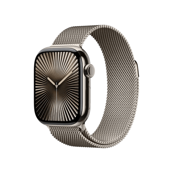 Смарт-годинник Apple Watch Series 10 GPS + Cellular 46mm Natural Titanium Case w. Natural Milanese Loop - S/M (MC7Q4) 2