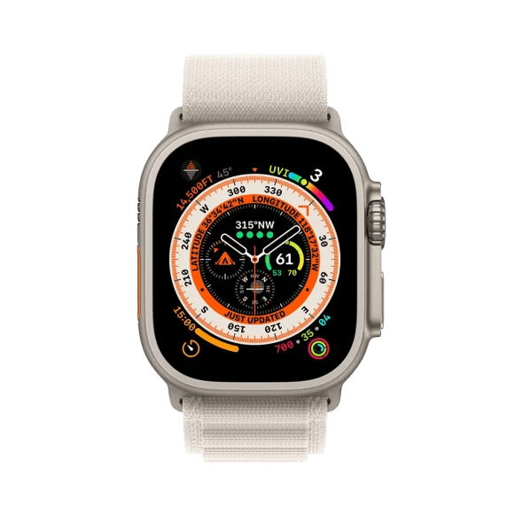 Смарт-годинник Apple Watch Ultra GPS + Cellular 49mm Titanium Case with Starlight Alpine Loop - Small (MQEY3/MQFQ3) 2