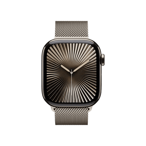 Смарт-годинник Apple Watch Series 10 GPS + Cellular 46mm Natural Titanium Case w. Natural Milanese Loop - S/M (MC7Q4)
