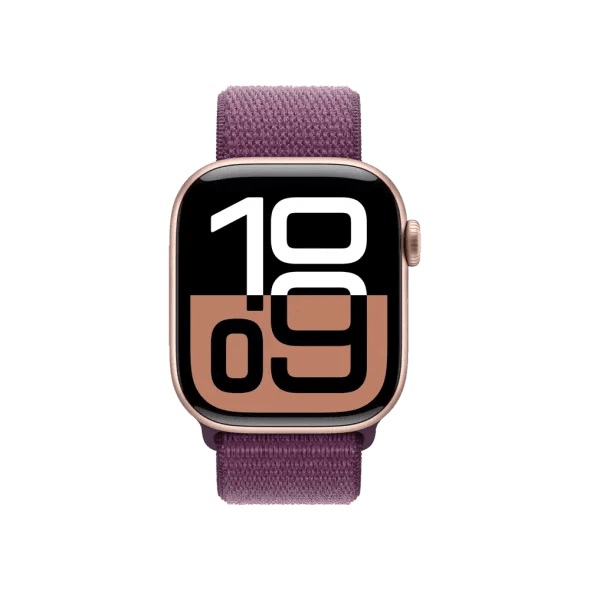 Смарт-годинник Apple Watch Series 10 GPS 42mm Rose Gold Aluminum Case w. Plum Sport Loop (MWWK3)