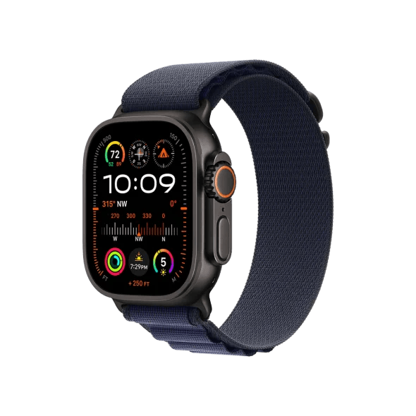 Смарт-годинник Apple Watch Ultra 2 GPS + Cellular 49mm Black Titan. Case w. Navy Alpine Loop - Medium (MYTF3+MYPX3) 2