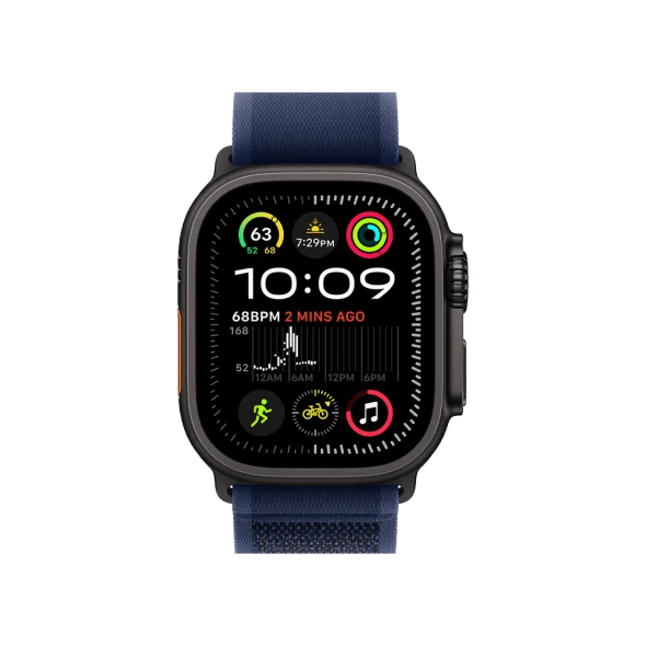 Смарт-годинник Apple Watch Ultra 2 GPS + Cellular 49mm Black Titan. Case w. Blue Trail Loop - S/M (MYTJ3+MYQ73)