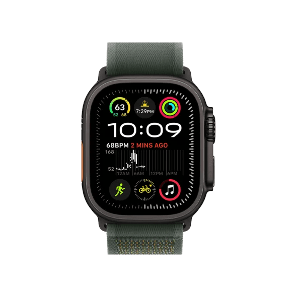 Смарт-годинник Apple Watch Ultra 2 GPS + Cellular 49mm Black Titan. Case w. Green Trail Loop - S/M (MYTJ3+MYQ33)