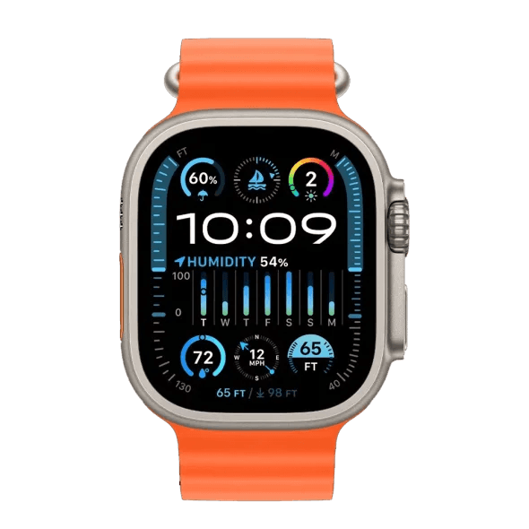 Смарт-годинник Apple Watch Ultra 2 GPS + Cellular 49mm Titanium Case with Orange Ocean Band (MREH3)