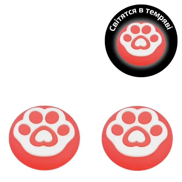 Силіконові накладки на стіки Paws (Black/Pink) для Nintendo Switch / Switch OLED / Switch LITE (2шт.) [437156024]