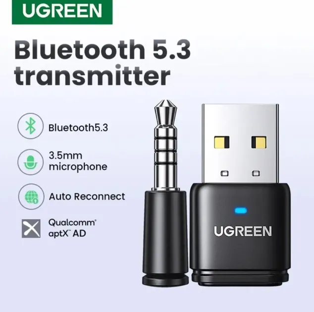 Bluetooth-адаптер бездротовий Ugreen CM668 Bluetooth 5.3 aptX HD AD для PS5 PS4 Nintendo Switch (15765) 2