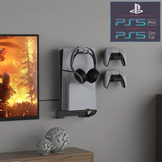 Кріплення-тримач на стіну DOBE (2 шт.) для контролера DualSense консолі PlayStation 5 (PS5/PS5 Digital Edition) / DualShock PS4 PRO, SLim, Fat / геймпада Microsoft Wireless Controller Xbox Series X|S / Xbox One X.S