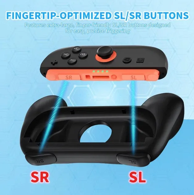 Тримачі JYS Controller Grip Black (2 шт.) для Joy-Con Nintendo Switch 2 3