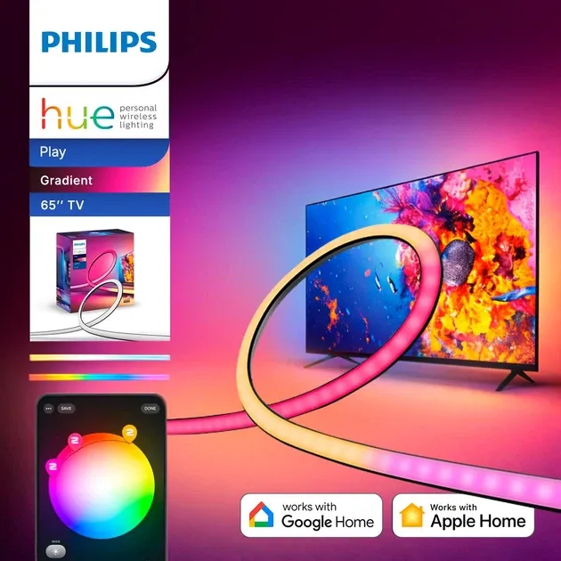 Світлодіодна стрічка Philips Hue Play Gradient Lightstrip Ambilight для телевізора 75 дюймів ZigBee