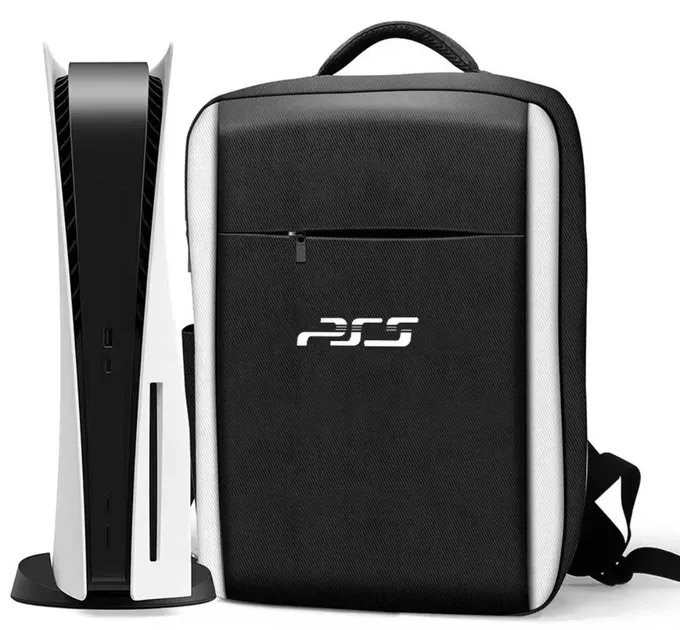 Рюкзак сумка для перенесення Sony PlayStation 5 PS5 Xbox One S/X PS4 Slim Pro Nintendo 3 відділи Консоль та 2 геймпади Водовідштовхувальний матеріал Сірий 2