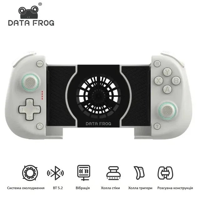 Бездротовий геймпад Data Frog X3 White з системою охолодження для Android, Nintendo Switch, Pc