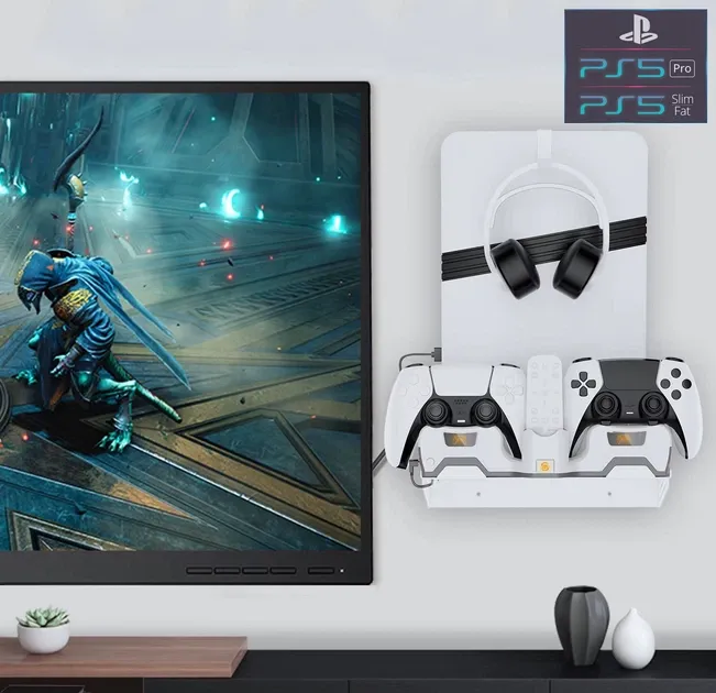 Настінне кріплення JYS для ігрової консолі PS5 / PS5 Slim / PS5 Pro (Disk Drive version/Digital Edition) / тримач-кронштейн на стіну Sony PlayStation 5