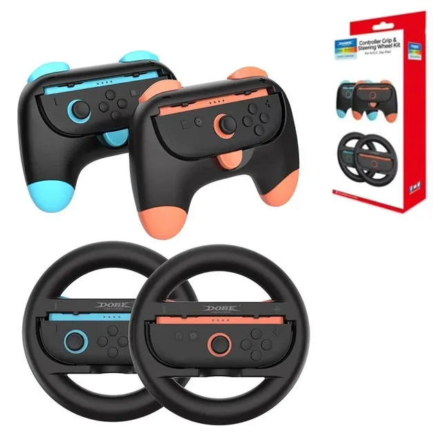 Комплект тримачів Dobe 4в1 Controller Grip + Joy-Con Wheel для Nintendo Switch 2
