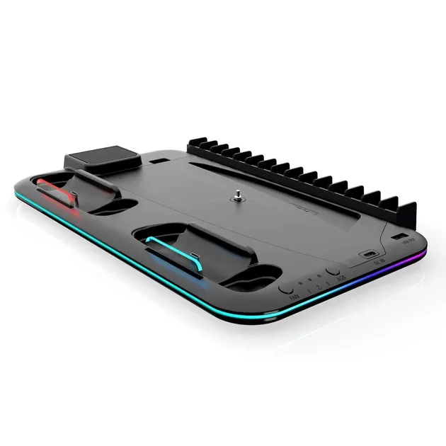 Вертикальна док-станція Saitake для PS5 з охолодженням та RGB-підсвіткою для PlayStation 5, PS VR2, чорна 3