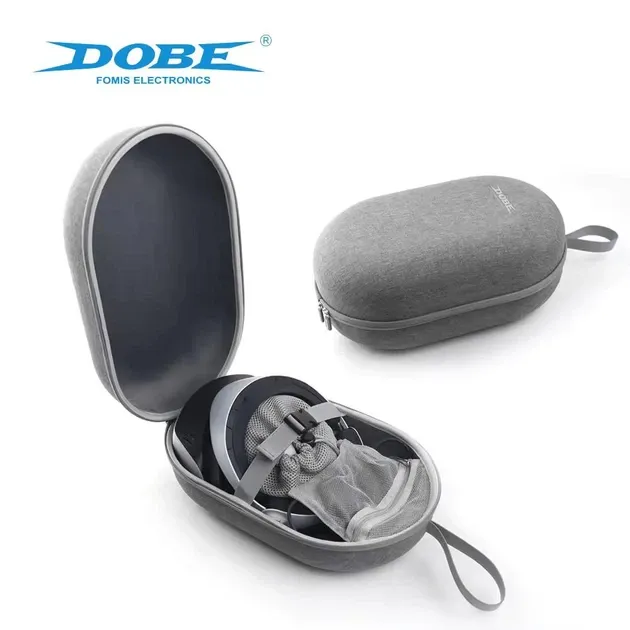 Удароміцна захисна сумка чохол DOBE® для шолома віртуальної реальності PlayStation VR2 та контролерів Sense (Grey) [437156153]