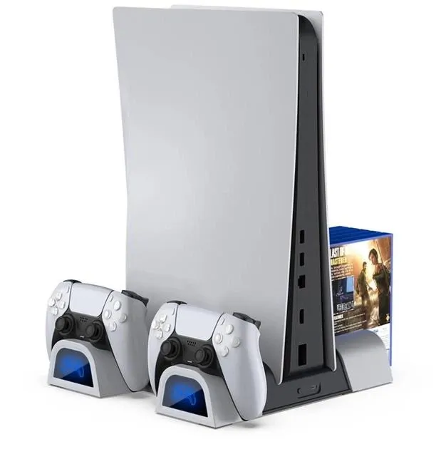 Мультифункціональна Док-Станція DOBE для Playstation 5 | Slim з LED зарядкою для 2-х геймпадів PS5 Dualsense та охолодженням консолі (TP5-05100) 2