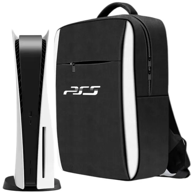 Рюкзак сумка для перенесення Sony PlayStation 5 PS5 Xbox One S/X PS4 Slim Pro Nintendo 3 відділи Консоль та 2 геймпади Водовідштовхувальний матеріал Сірий