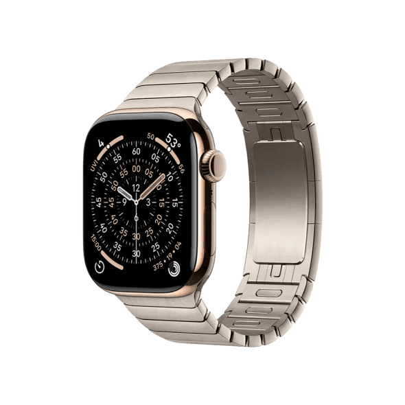 Смарт-годинник Apple Watch Series 11 GPS + Cellular 42mm Gold Tit. Case w. Natural Link Bracelet (MF9M4+MXMA3)