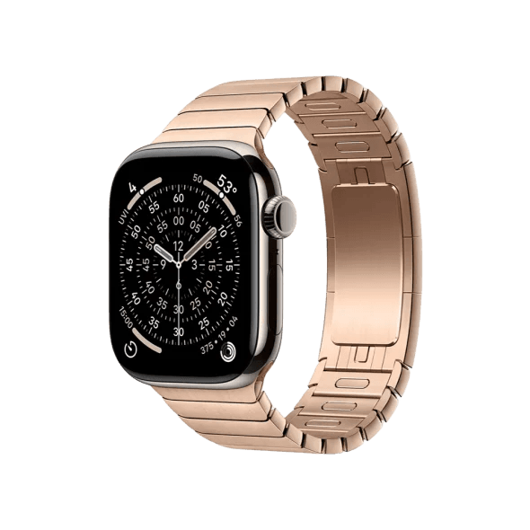 Смарт-годинник Apple Watch Series 11 GPS + Cellular 42mm Natural Tit. Case w. Gold Link Bracelet (MF9H4+MXMC3)